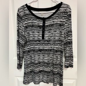 Laura Ashley size small black/white pattern top